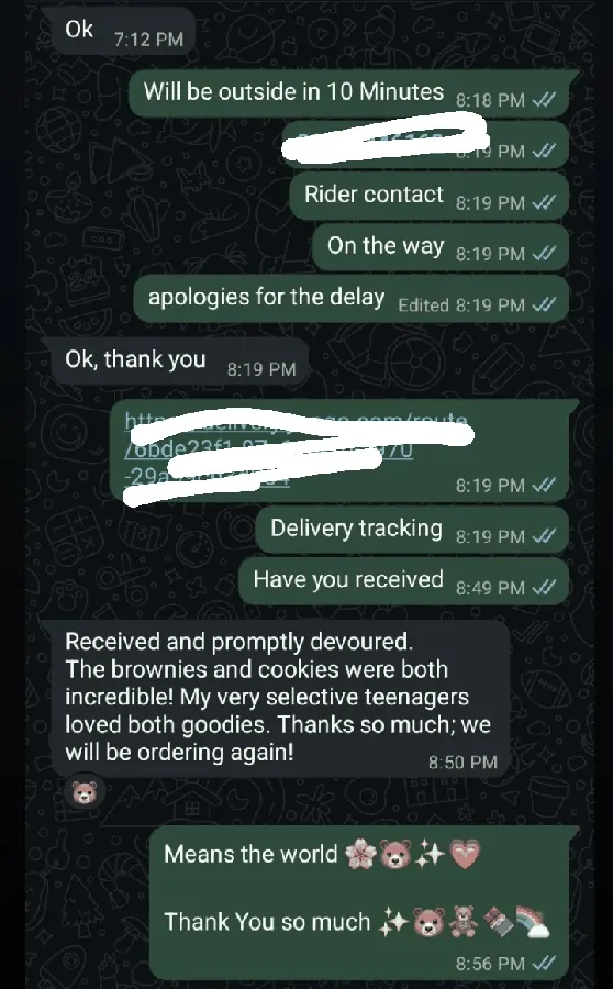 WhatsApp message: received and promptly devoured, my selective teenagers loved both
