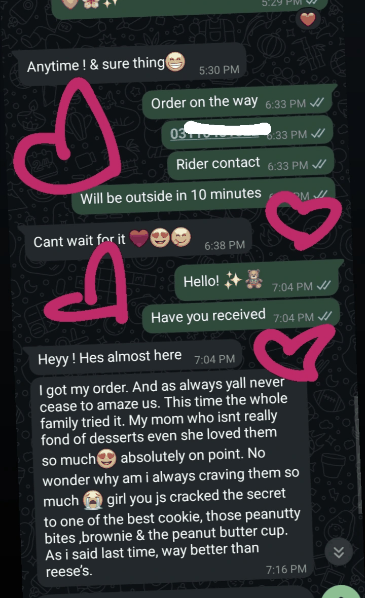 WhatsApp message: the whole family tried it, even my mom loved them
