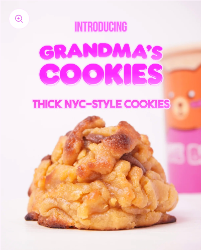 NYC Grandma's Cookie, a New York bakery-style cookie browned in butter and stuffed with thick chocolate filling